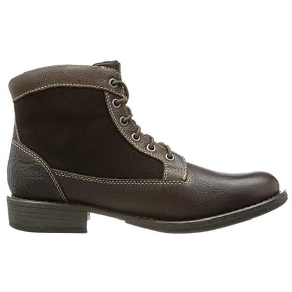 EUC Mens Tumbled Leather and Suede Casual Lace up Boots Dark Brown size 11 Comfy main image 4